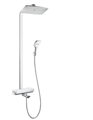 Dušo sistema voniai su termostatiniu maišytuvu Raindance select 360 chromas/baltas, Hansgrohe