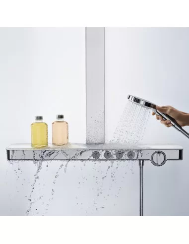 Dušo sistema su termostatiniu maišytuvu Rainmaker Select 400 3jet chromas, Hansgrohe