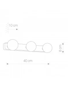 Sieninis šviestuvas brazos 3 black, Nowodvorski