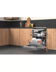 60cm. pločio ner.plieno spalvos laisvai pastatoma indaplovė Hotpoint HFO 3T241 WFG X