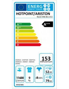 Laisvai pastatoma iš priekio kraunama skalbyklė Hotpoint Ariston NLCD 945 BS A EU, A+++, 9 kg