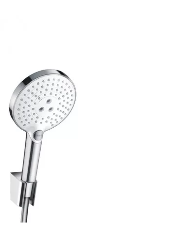 Dušo komplektas su laikikliu Raindance Select S 120 3jet chromas/baltas, Hansgrohe