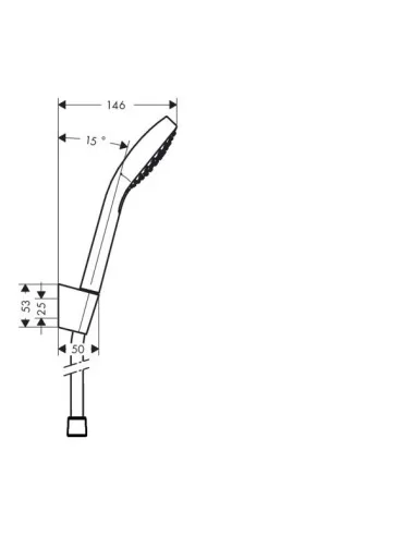 Dušo komplektas su laikikliu Croma Select E 1jet chromas/baltas, Hansgrohe