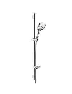 Dušo komplektas su aukštu laikikliu Raindance Select E 150 3 jet. 90cm chromas, Hansgrohe