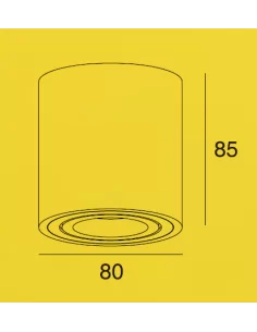 Lubinis Šviestuvas Cylinder Black, Light plan