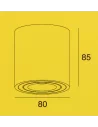 Lubinis Šviestuvas Cylinder Black, Light plan