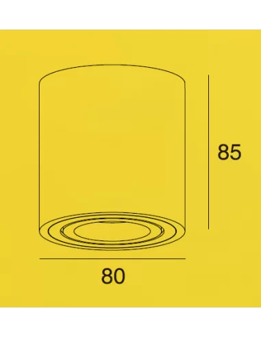 Lubinis Šviestuvas Cylinder White, Light plan