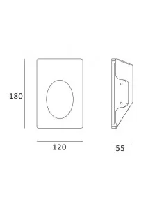 Įleidžiamas Led Šviestuvas Oval, Light plan