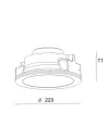 Berėmis Led Šviestuvas Round Wave S, Light plan