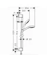 Dušo komplektas su aukštu laikikliu Croma Select E Multi 3 jet 90cm chromas/baltas, Hansgrohe