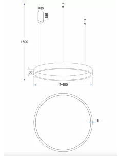 Pakabinamas Led Dimeriuojamas Šviestuvas Supernova D40 40W 3000K Triac, Black, Light plan