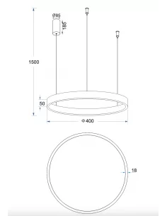 Pakabinamas Led Dimeriuojamas Šviestuvas Supernova D40 40W 3000K Triac, Brushed Gold, Light plan