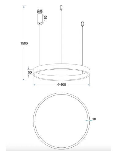Pakabinamas Led Dimeriuojamas Šviestuvas Supernova D40 40W 3000K Triac, Brushed Gold, Light plan