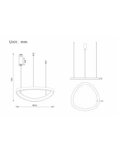 Pakabinamas Led Dimeriuojamas Šviestuvas Delta 38W 3000K Tuya, White, Light plan