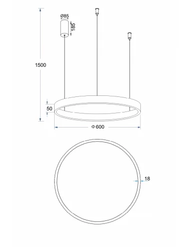 Pakabinamas Led Dimeriuojamas Šviestuvas Supernova D60 60W 3000K Triac, Black, Light plan