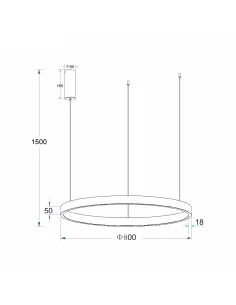 Pakabinamas Led Dimeriuojamas Šviestuvas Supernova D80 80W 3000K Triac, White, Light plan