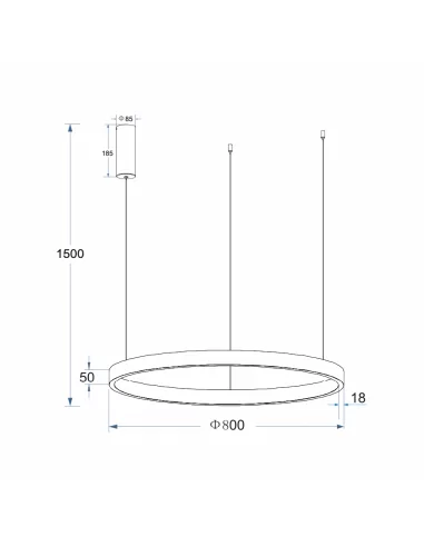 Pakabinamas Led Dimeriuojamas Šviestuvas Supernova D80 80W 3000K Triac, Black, Light plan