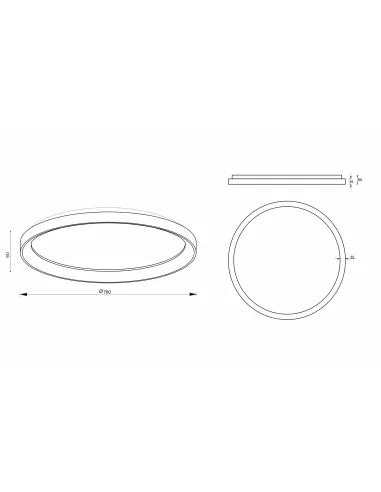 Lubinis Led Dimeriuojamas Šviestuvas Omega D78 60W 3000K Triac, White, Light plan