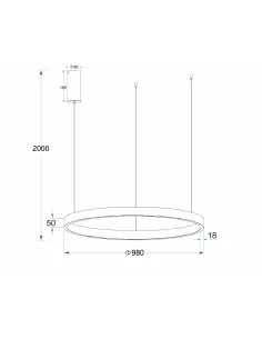 Pakabinamas Led Dimeriuojamas Šviestuvas Supernova D98 100W 3000K Triac, White, Light plan