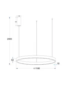 Pakabinamas Led Dimeriuojamas Šviestuvas Supernova D118 100W 3000K Triac, White, Light plan