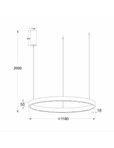 Pakabinamas Led Dimeriuojamas Šviestuvas Supernova D118 100W 3000K Triac, Brushed Gold, Light plan