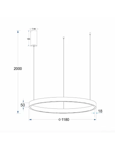Pakabinamas Led Dimeriuojamas Šviestuvas Supernova D118 100W 3000K Triac, Brushed Gold, Light plan