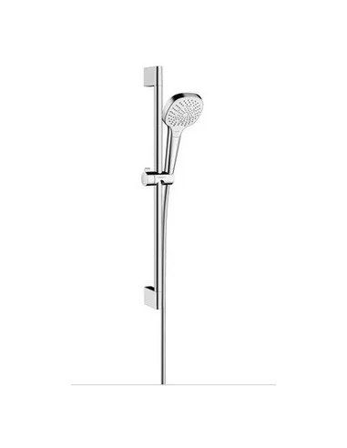 Dušo komplektas su aukštu laikikliu Croma Select E Multi 3 jet 65cm chromas/baltas, Hansgrohe