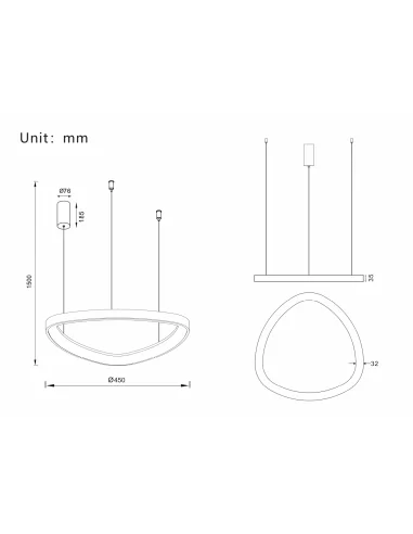 Pakabinamas Led Dimeriuojamas Šviestuvas Delta 38W 3000K Triac Black, Light plan