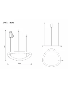 Pakabinamas Led Dimeriuojamas Šviestuvas Delta 48W 3000K Triac White, Light plan