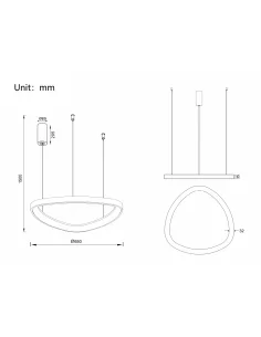 Pakabinamas Led Dimeriuojamas Šviestuvas Delta 48W 3000K Tuya, White, Light plan