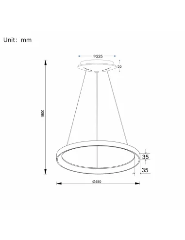 Pakabinamas Led Dimeriuojamas Šviestuvas Omega 38W 3000K Triac, White, Light plan