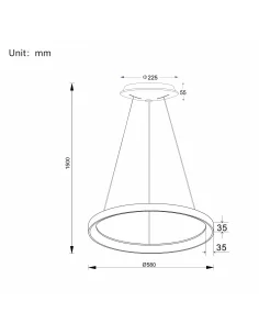 Pakabinamas Led Dimeriuojamas Šviestuvas Omega 48W 3000K Triac, White, Light plan