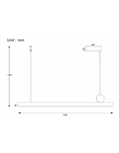 Pakabinamas Led Dimeriuojamas Šviestuvas Hoku 40W 3000K Triac, Sandy Black, Light plan