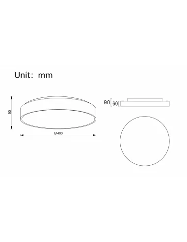 Lubinis Led Dimeriuojamas Šviestuvas Solana D40 36W 3000K Triac, White, Light plan