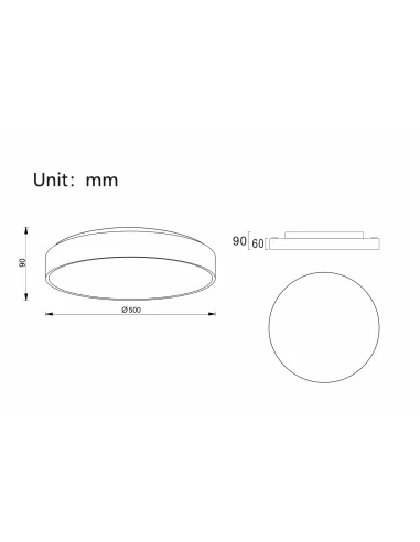 Lubinis Led Dimeriuojamas Šviestuvas Solana D50 48W 3000K Triac, White, Light plan