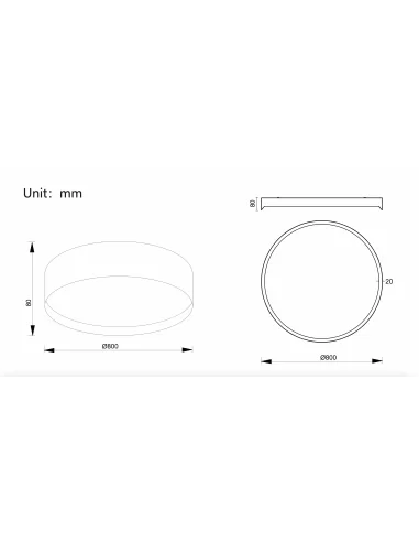 Lubinis Led Dimeriuojamas Šviestuvas Etam D80 80W 3000K Triac, White, Light plan