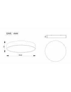 Lubinis Led Dimeriuojamas Šviestuvas Leo D40 30W 3000K Triac, White, Light plan