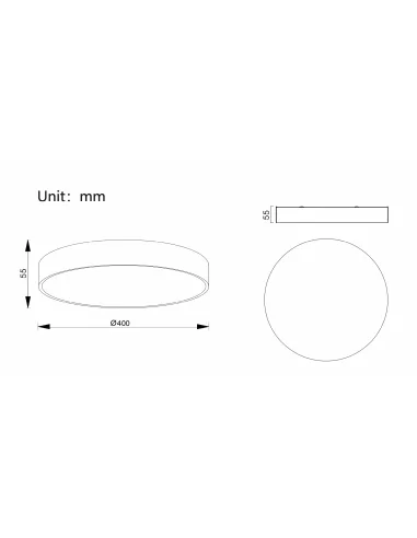 Lubinis Led Dimeriuojamas Šviestuvas Leo D40 30W 3000K Triac, Black, Light plan