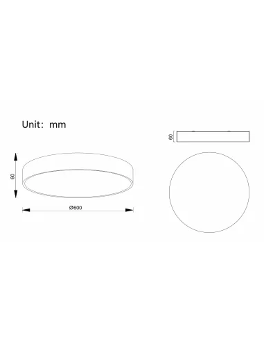 Lubinis Led Dimeriuojamas Šviestuvas Leo D60 60W 3000K Triac, White, Light plan