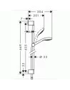 Dušo komplektas su aukštu laikikliu Croma Select E Vario 3 jet 65cm chromas/baltas, Hansgrohe