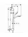 Dušo komplektas su aukštu laikikliu Croma Select E 1jet 65cm chromas/baltas, Hansgrohe