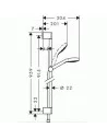 Dušo komplektas su aukštu laikikliu Croma Select S Multi 3jet 90cm chromas/baltas, Hansgrohe