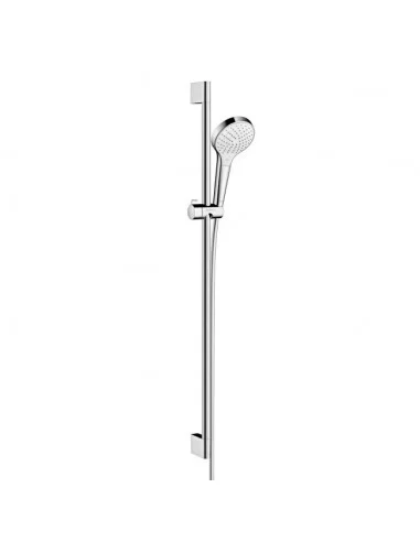 Dušo komplektas su aukštu laikikliu Croma Select S Vario 3jet 90cm chromas/baltas, Hansgrohe