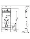 TECEbase WC rėmas su tvirtinimais valdymas iš priekio, montavimo aukštis 1120mm