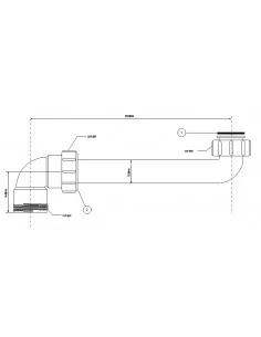 Prailginimas sifonui 1 1/2"x1 1/2" HC13, McAlpine