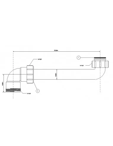 Prailginimas sifonui 1 1/2"x1 1/2" HC13, McAlpine