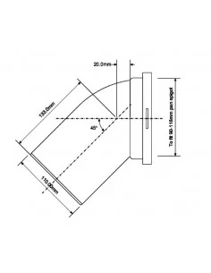 Alkūnė WC pajungti 110x45" L-220 mm WCE-CON16, McAlpine