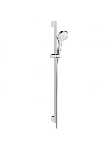 Dušo komplektas su aukštu laikikliu Croma Select S 1jet 90cm chromas/baltas, Hansgrohe
