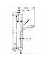 Dušo komplektas su aukštu laikikliu Croma Select S 1jet 90cm chromas/baltas, Hansgrohe