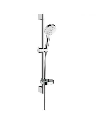 Dušo komplektas su aukštu laikikliu Crometta Vario 65 cm chromas/baltas, Hansgrohe